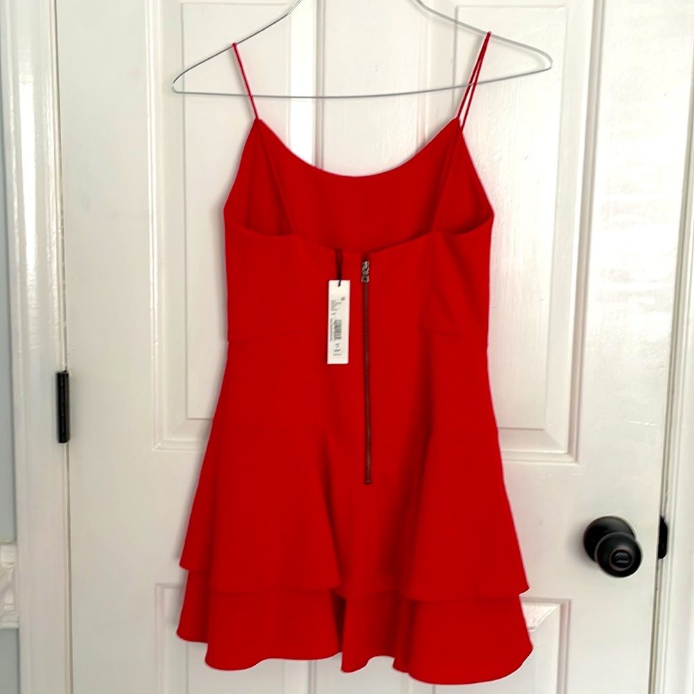 Alice + Olivia Red Tiered Mini Dress - Picture 11 of 12